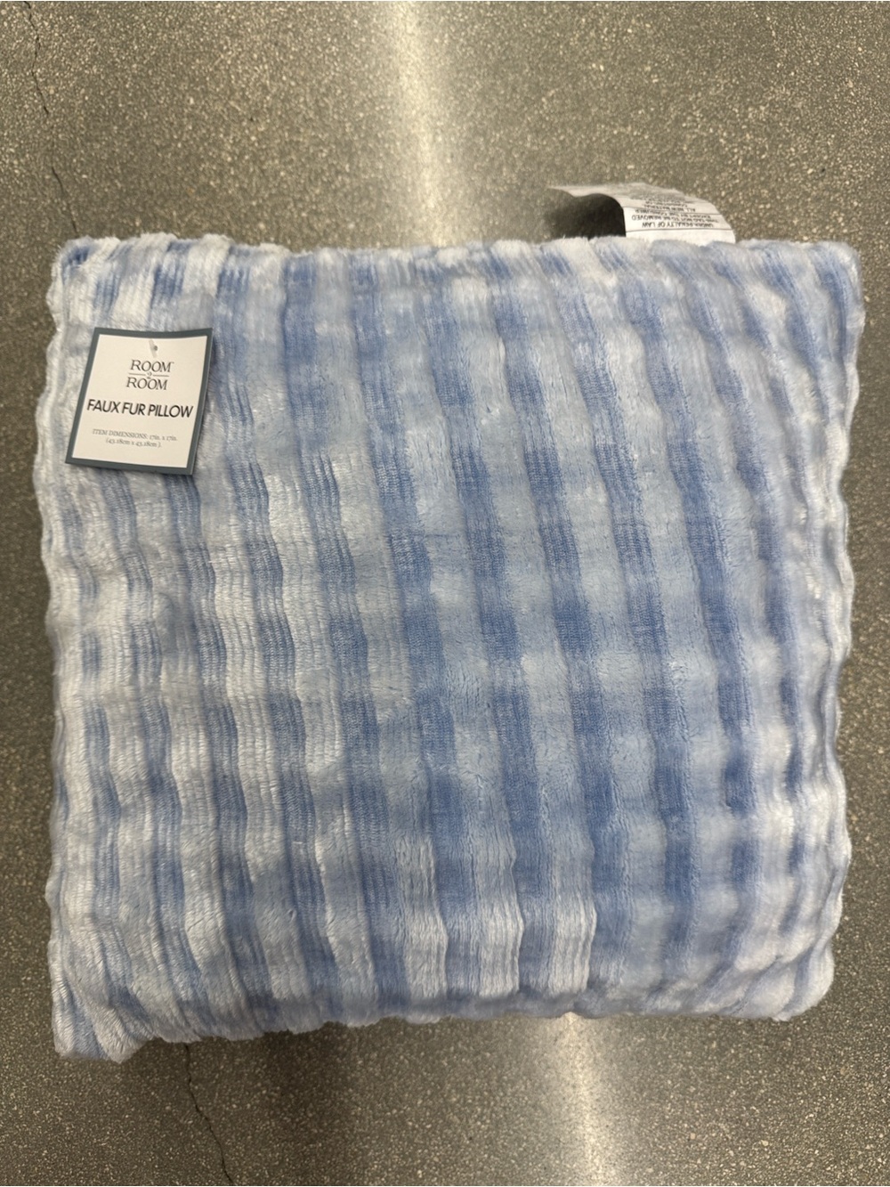 Room & Room Light Blue Faux Fur Pillow